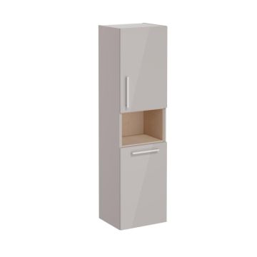 Vitra Root Flat 400mm 2 Door Semi-Tall Unit with Laundry Basket Right Hand - Bright Sahara Beige
