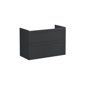 Vitra Root Classic 1000mm Wall Hung 2 Drawer Vanity Unit & Basin - Matt Graphite