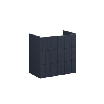 Vitra Root Groove 800mm Wall Hung 3 Drawer Vanity Unit & Basin - Matt Dark Blue