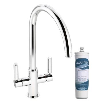 Abode Globe Aquifier Dual Lever Water Filter Monobloc Sink Mixer - Chrome