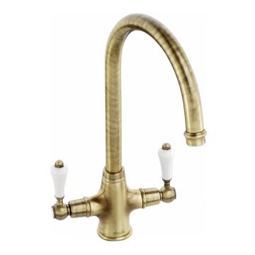 Abode Ludlow 1 Tap Hole Monobloc Sink Mixer - Antique Brass