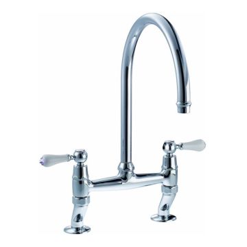 Abode Ludlow 2 Tap Hole Bridge Sink Mixer - Chrome