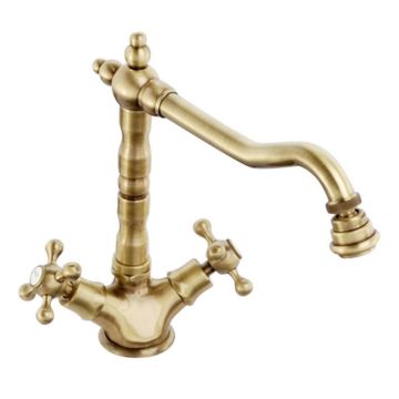 Abode Melford 1 Tap Hole Monobloc Sink Mixer - Antique Brass