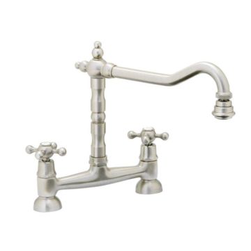 Abode Melford 2 Tap Hole Bridge Sink Mixer - Antique Brass