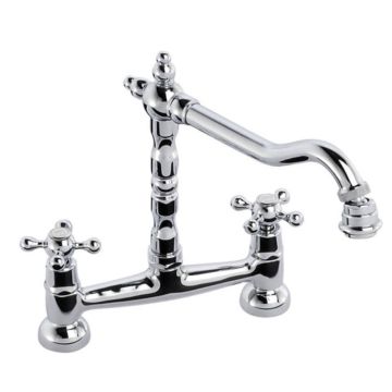 Abode Melford 2 Tap Hole Bridge Sink Mixer - Chrome