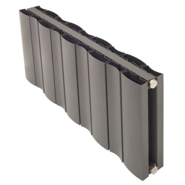 Apollo Malpensa Wave Horizontal Aluminium Radiator 600mm x 728mm - Anthracite Grey