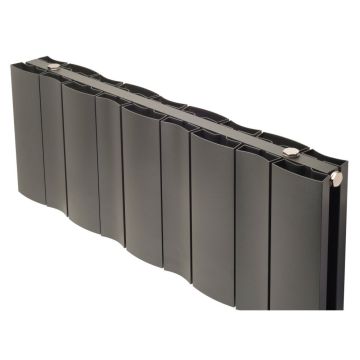 Apollo Malpensa Wave Low Level Aluminium Radiator 300mm x 1368mm - Anthracite Grey