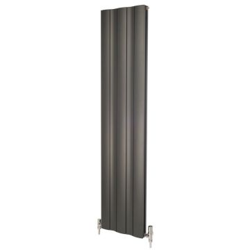 Apollo Malpensa Wave Vertical Aluminium Radiator 1800mm x 728mm - Anthracite Grey