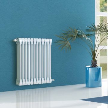 Apollo Monza Horizontal 3 Column Aluminium Radiator 670mm x 1400mm - Traffic White