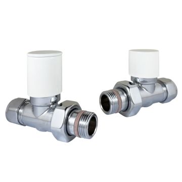 Apollo Italian Luxury Valve Set Straight 15mm - Chrome/White