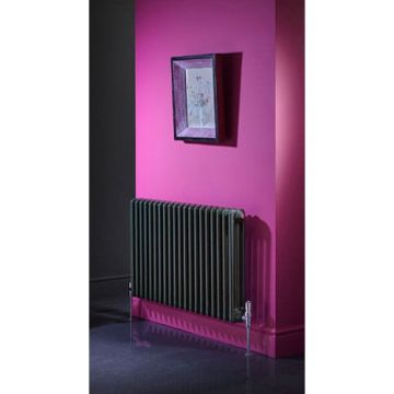Apollo Roma Low Level Steel 4 Column Radiator 400mm x 1400mm - Anthracite Grey Gloss