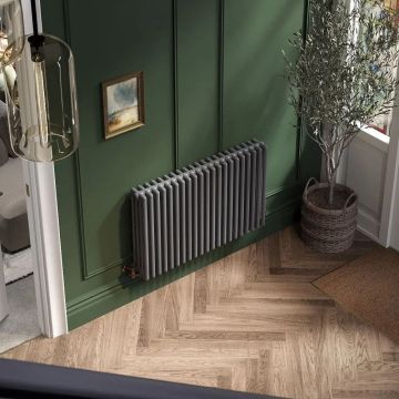 Apollo Roma 4 Column Horizontal Steel Radiator 600mm x 996mm - Slate Grey Gloss RAL7015G