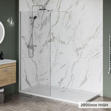 Aqua i 8 Wetroom Screen Panel 1200mm x 2000mm High