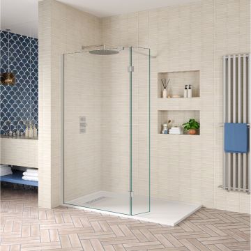 Azzio Innovation 10mm Wetroom Screen with Flipper Panel