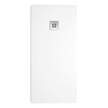 Aqua I Urban Slate Effect Rectangular Shower Tray & Waste 900mm x 760mm - Artic White 