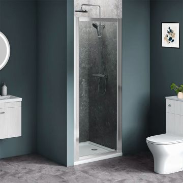 Azzio 6 Pivot Shower Door 600mm x 1900mm - Chrome