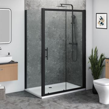 Azzio 6 Side Panel 700mm x 1900mm - Matt Black