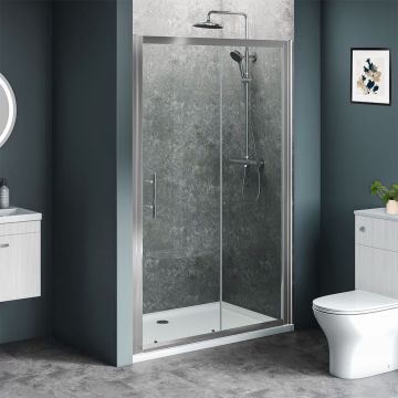 1000mm x 700mm Single Sliding Door Shower Enclosure and Shower Tray