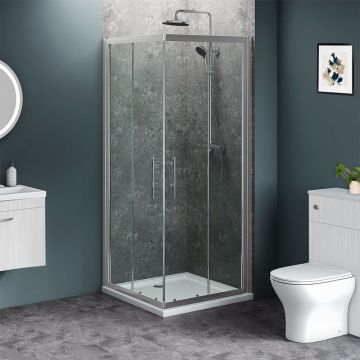 Azzio 6 Corner Entry Shower Enclosure 900mm x 900mm - Chrome