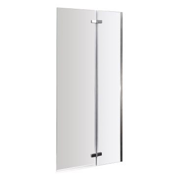 Nuie Ella 5mm Straight Hinged Bath Screen 1400 x 745mm - Chrome