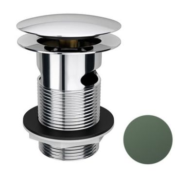 BC Designs 70mm Slotted Push Down Bath Waste - Khaki Green