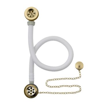 BC Designs Push Down Concealed Plug & Chain Bath Waste - Gold