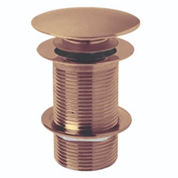BC Designs Unslotted Push Down Basin Waste - Brushed Copper