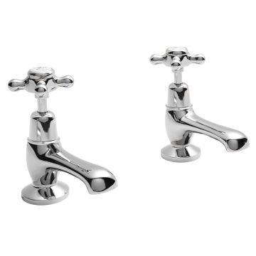 BC Designs Victrion Crosshead Basin Pillar Taps - Brushed Chrome