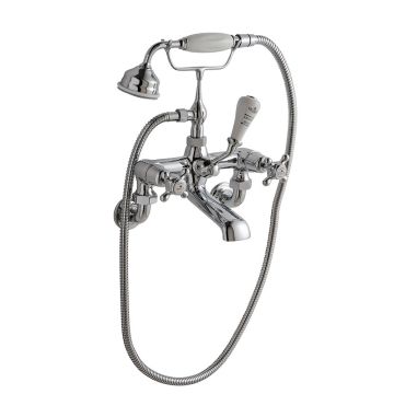 BC Designs Victrion Crosshead Wall Mounted Bath Shower Mixer Tap - Chrome