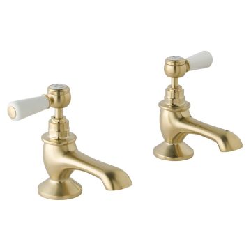 BC Designs Victrion Lever Bath Pillar Taps - Gold