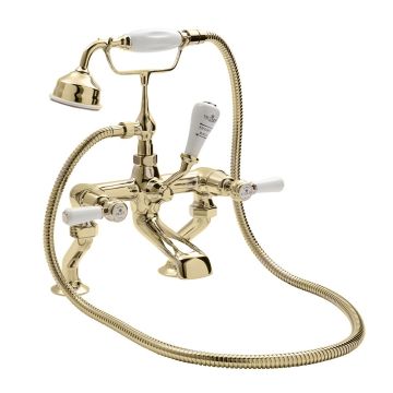 BC Designs Victrion Lever Deck Mounted Bath Shower Mixer Tap - Brushed Gold