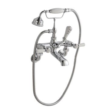 BC Designs Victrion Lever Wall Mounted Bath Shower Mixer Tap - Brushed Chrome