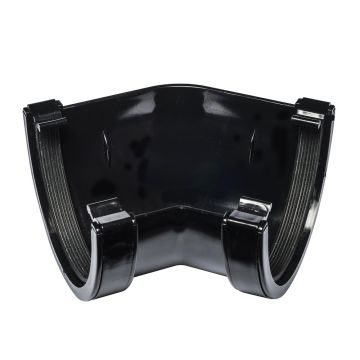 Black 114mm Half Round Deep 135 Degree Gutter Angle