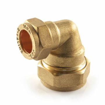 Brass Compression Reducer Elbow 15mm x 22mm