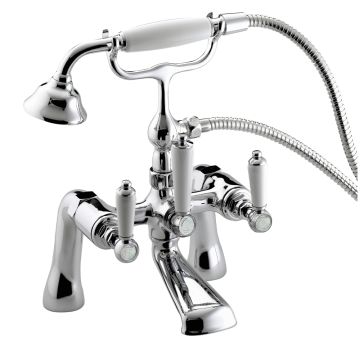 Bristan Renaissance Bath Shower Mixer With Handset - Chrome / White