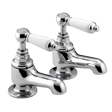 Bristan Renaissance Bath Taps - Chrome / White