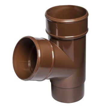Brown 68mm Round Rain Water 112 Degree Branch