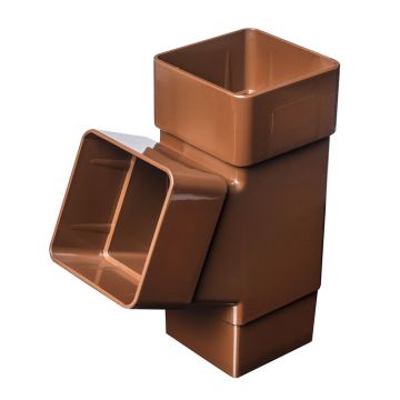 Brown 68mm Square Rain Water 112 Degree Branch