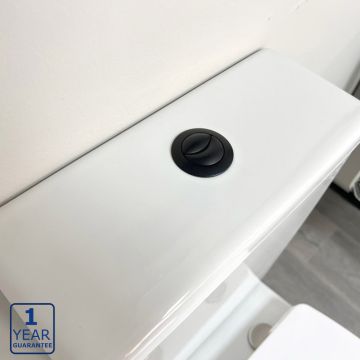 Serene Concealed Cistern Dual Push Button Cover Matt Black - Cable