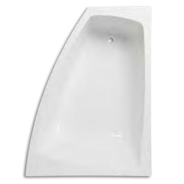 Clipper Offset Corner Carronite Bath 1575mm x 1200mm - Left Hand