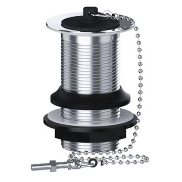 Chrome Basin Waste - 11/4" Solid - With Metal Plug & Chain 