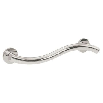 Contemporary Curved Stainless Steel Grab Rail 450mm Long 35mm Diameter - Right Hand