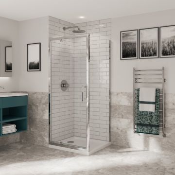 Coram Optima 6 Side Panel Chrome - Clear Glass - 800mm