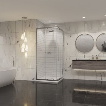 Coram Premier 8 Corner Entry Enclosure - Chrome - Clear Glass - 1000mm