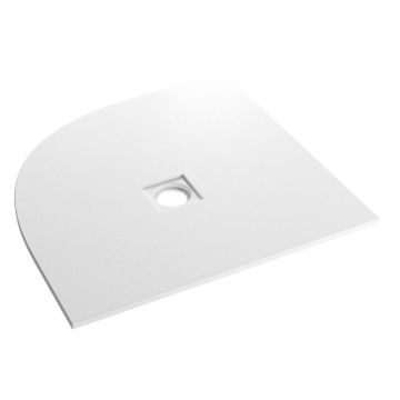 Eastbrook Crossland Slate Effect Quadrant Shower Tray 800mm x 800mm - White