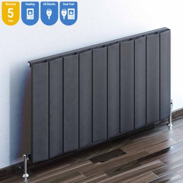Eastbrook Fairford 600mm x 375mm Aluminium Horizontal Radiator - Matt Anthracite