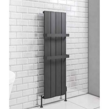 Eastbrook Fairford 1800mm x 375mm Aluminium Vertical Radiator - Matt Anthracite