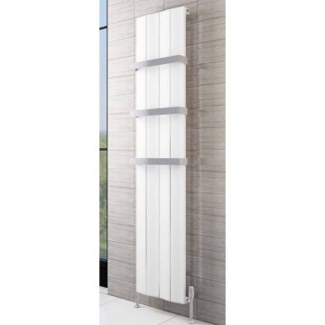 Eastbrook Fairford 1800mm x 375mm Aluminium Vertical Radiator - Matt White