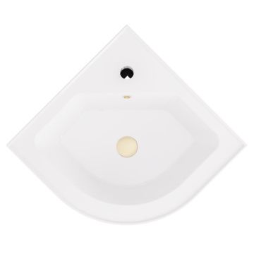 Eastbrook Hardwick 430mm Polymarble Corner Basin & Overflow - White