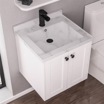 Eastbrook Hardwick 500mm Quartz Square Basin - White